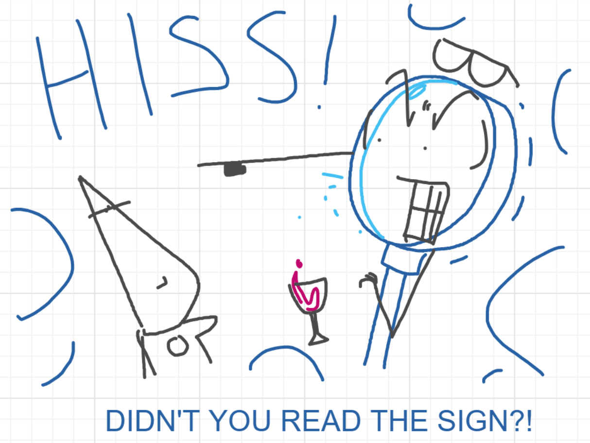 A panel from I've Been Everywhere, Man, episode nine of the Board Boards object show by Furretwalk/WalkingFurret.